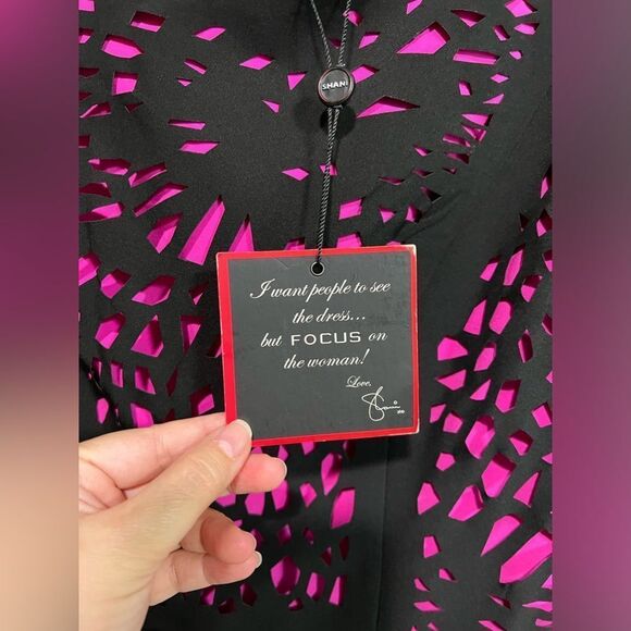 FOCUS by Shani - Laser Cut Dress With Flounce Size 10 - Picture 3 of 10